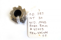 Gear Hob OD .757 NT 30 WD .0445 Bore 8mm #47023 Tru Volute FR Lot 0185