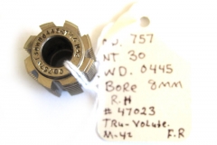 Gear Hob OD 757 NT 30 WD .0445 Bore 8mm RH #47023 Tru Volute M-42 FR Lot 0193